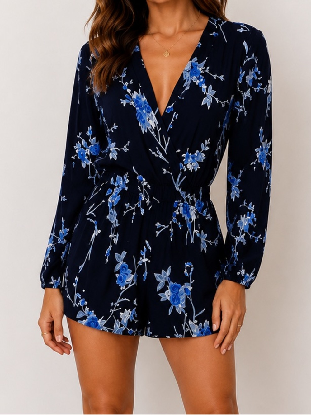 Blue Life‎ Floral Shorts Romper